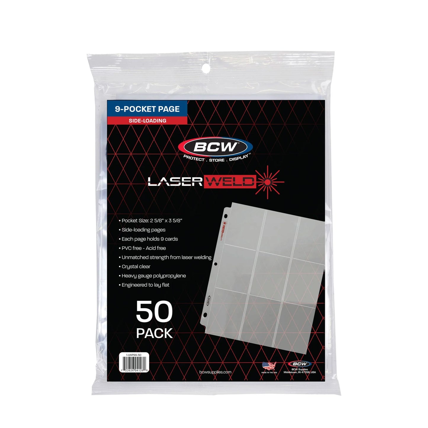 BCW LaserWeld® 9-Pocket Page (50 CT. Pack) Side Loading