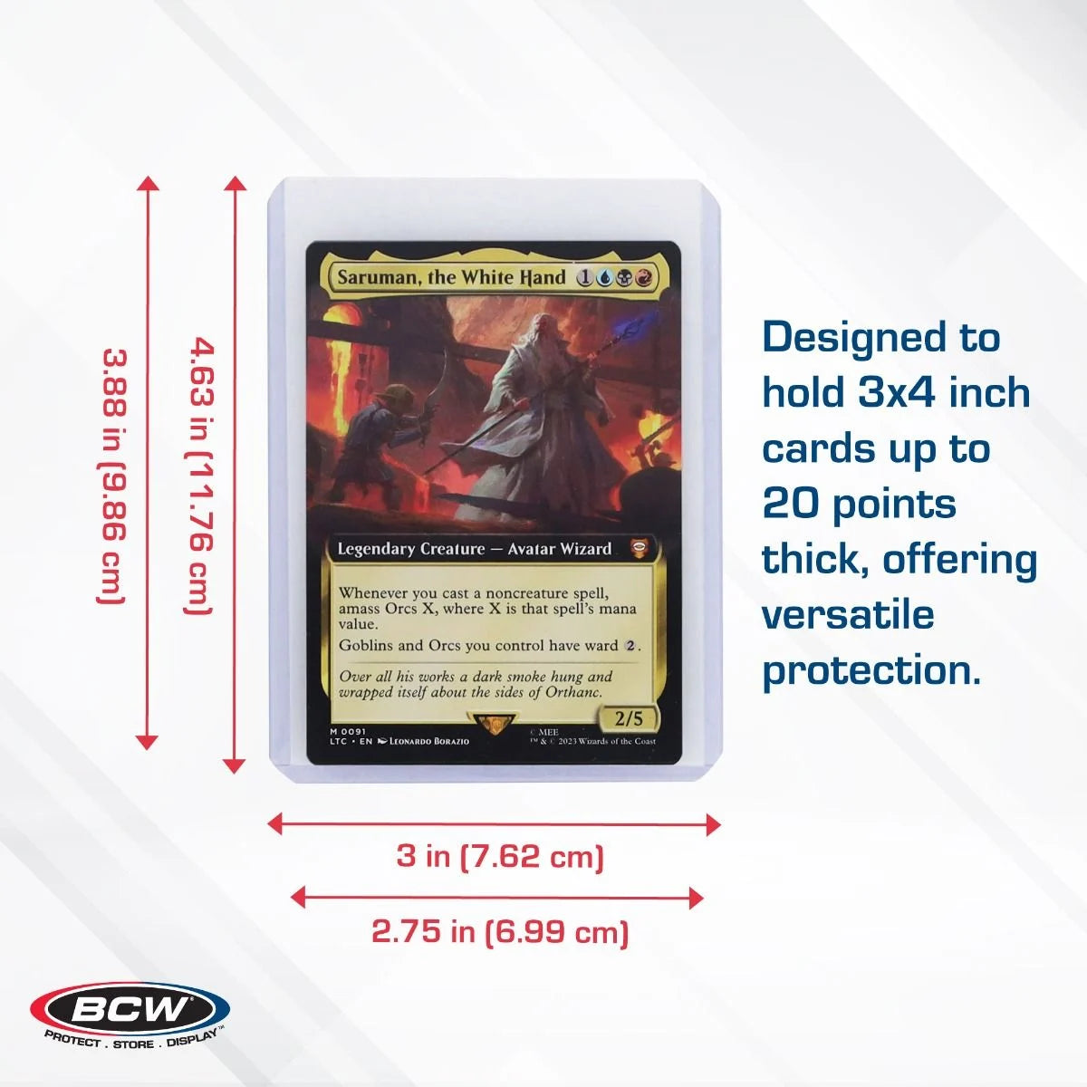 BCW 3x4 顶部装入卡夹 - 高级 25 支