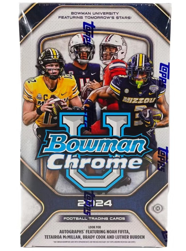 Caja de fútbol para aficionados de la Universidad Bowman 2024 cromada
