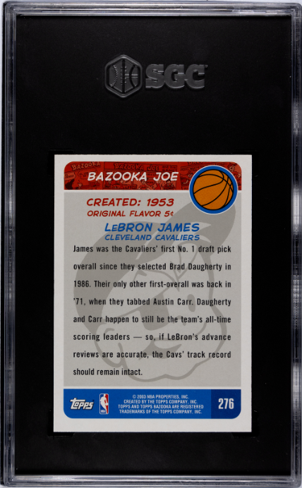 2003-04 Topps Bazooka #276 Lebron James Bazooka Joe Mini SGC 9