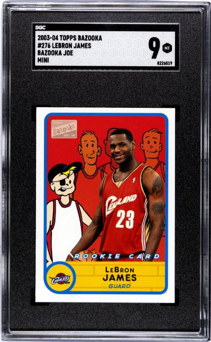 2003-04 Topps Bazooka #276 Lebron James Bazooka Joe Mini SGC 9