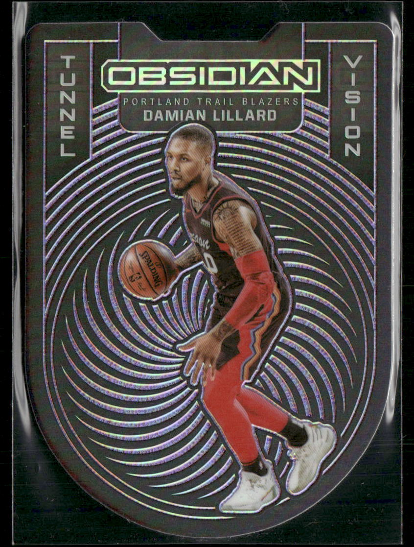 2020-21 Panini Obsidian #3 Damian Lillard Tunnel Vision Purple #/75