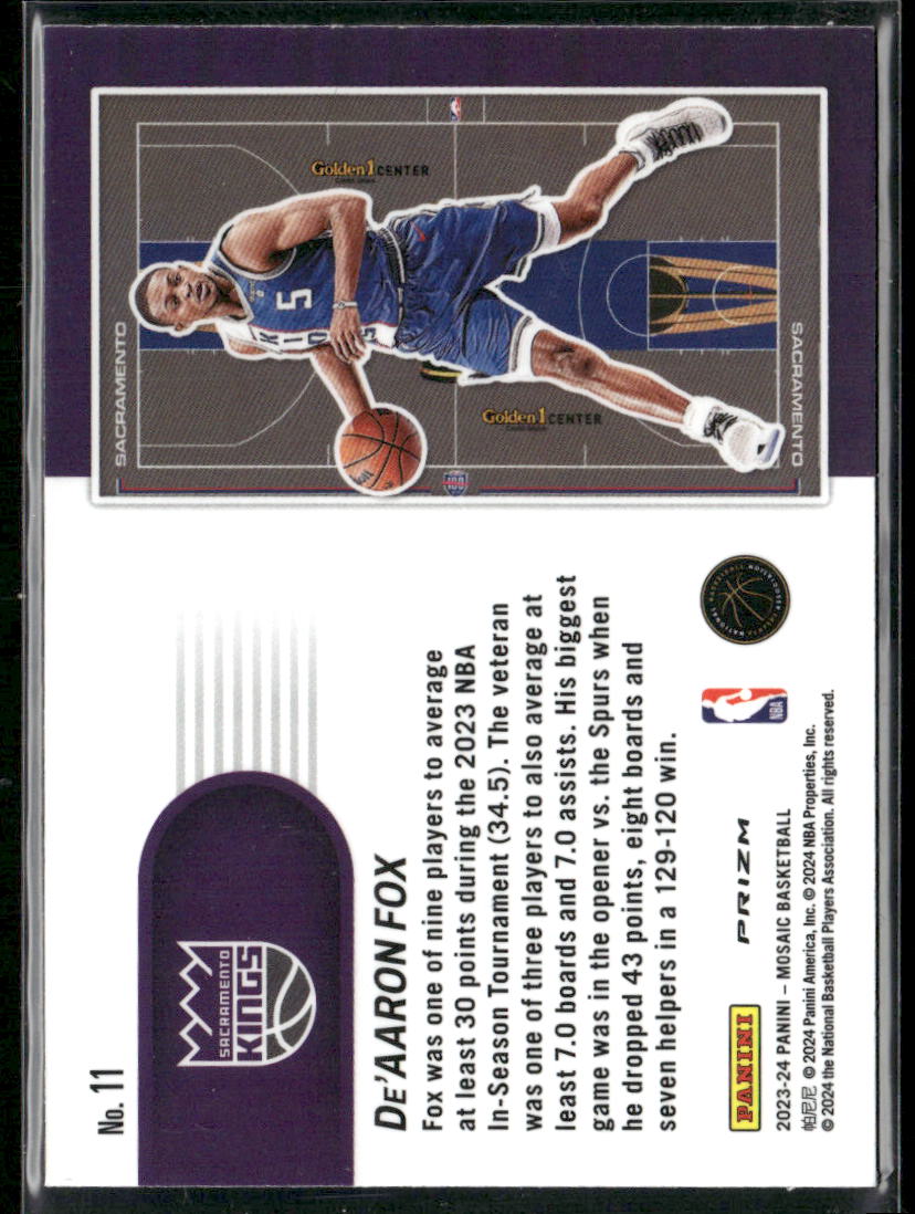 2023-24 Panini Mosaic #11 De'Aaron Fox NBA In-Season Tournament
