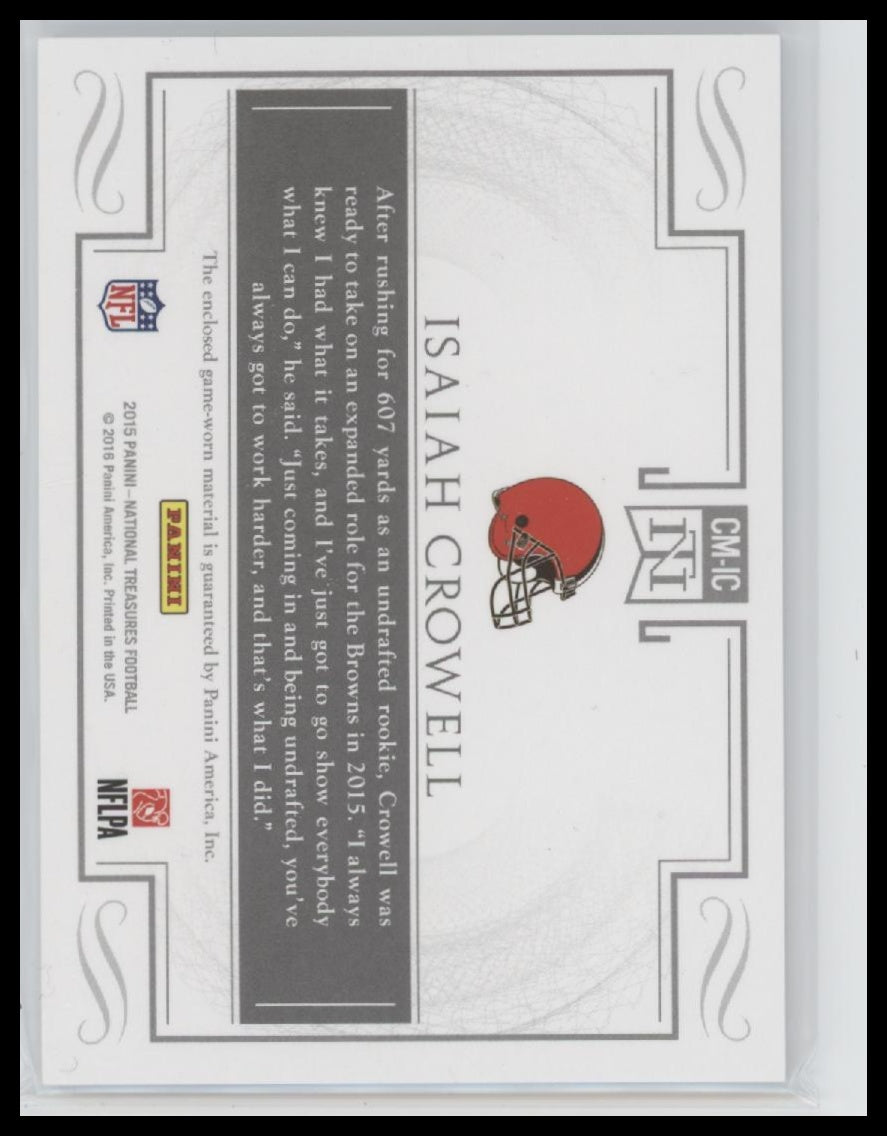 2015 Panini National Treasures Isaiah Crowell Colossal Materials Prime #/25