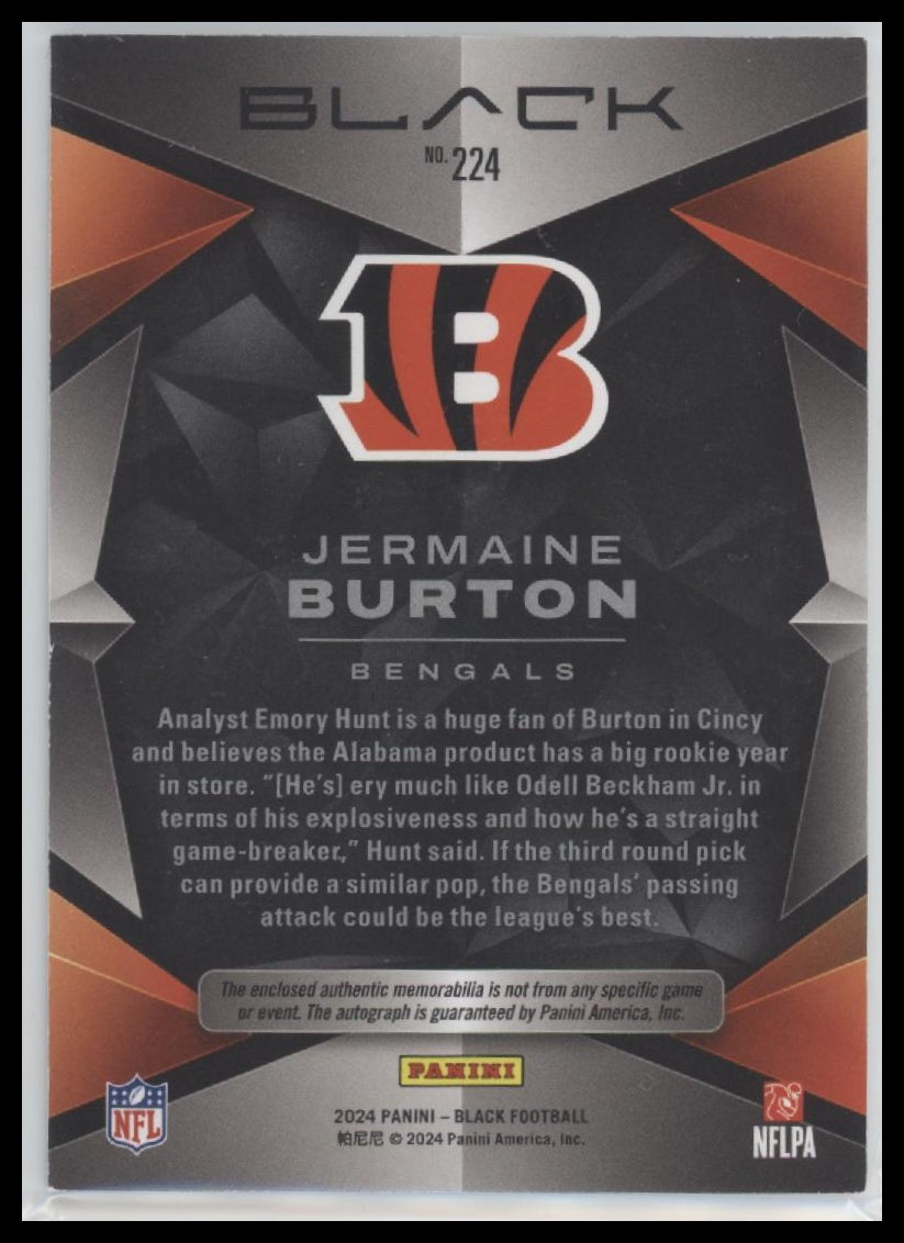 2024 Panini Black #224 Jermaine Burton Royal #/150