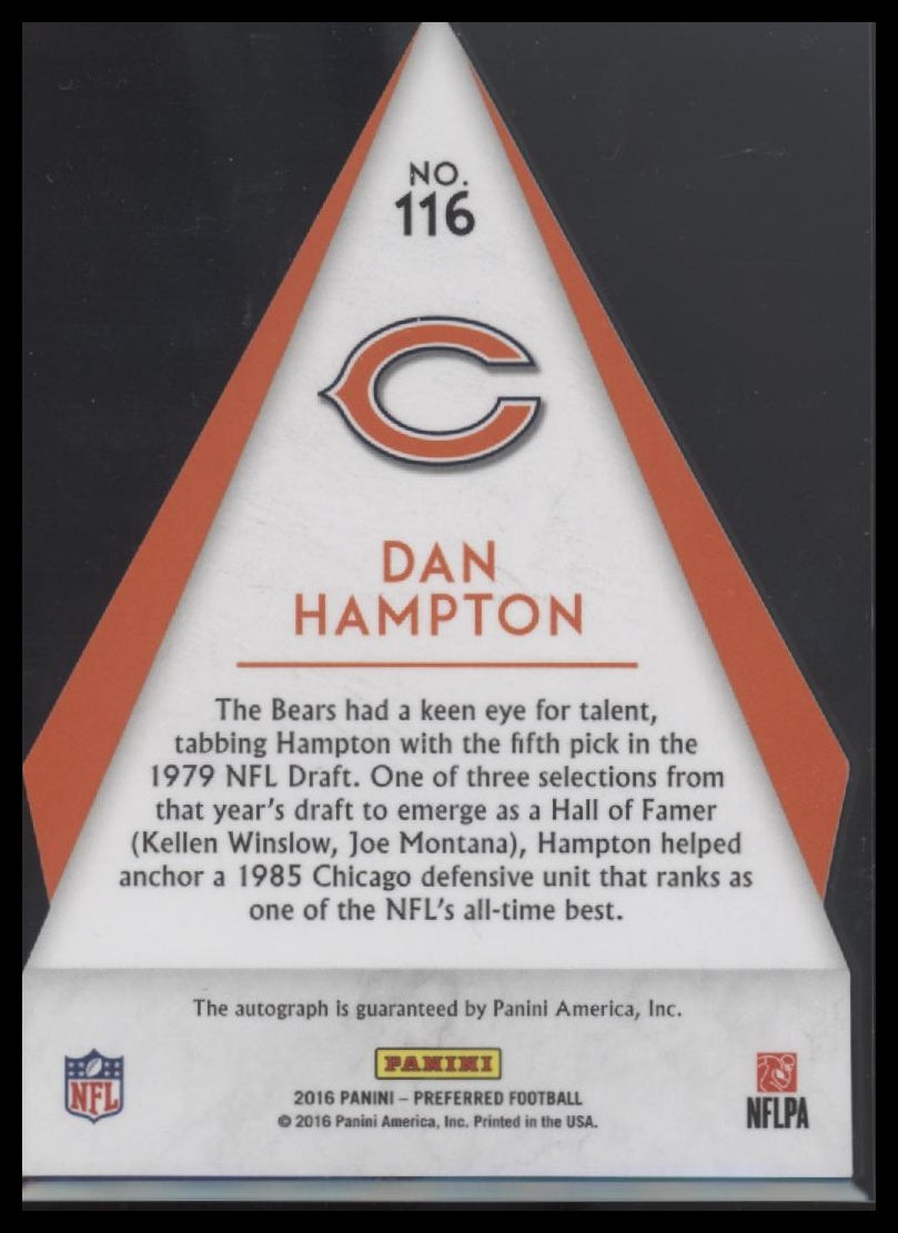 2016 Panini Preferred #116 Dan Hampton Blue #/35