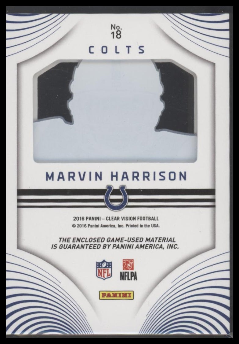 2016 Panini Clear Vision #18 Marvin Harrison Clear Vision Jersey #/99