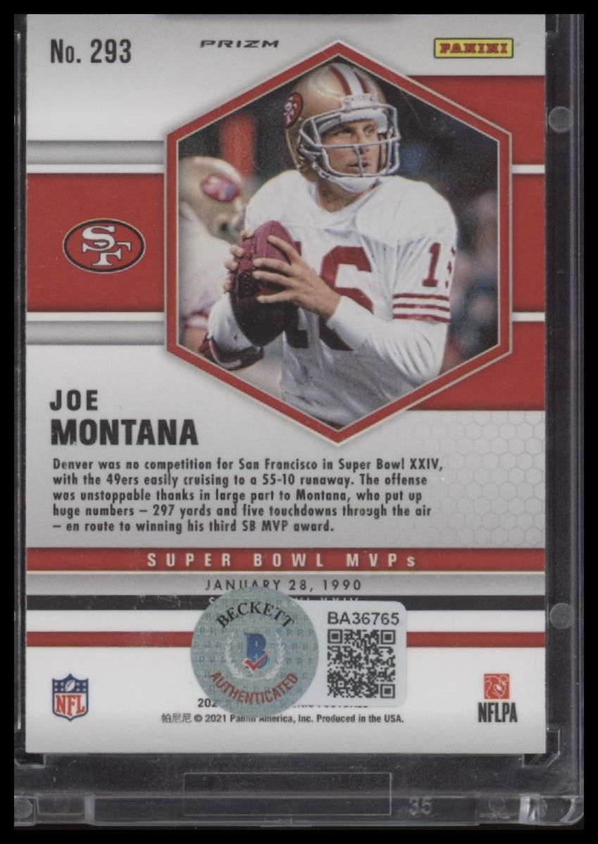 2021 Panini Mosaic #293 Joe Montana Choice Prizm - Certified Auto
