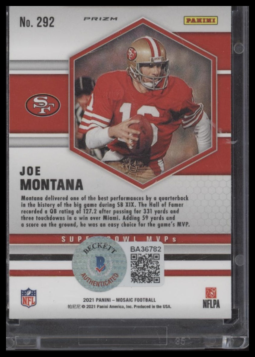 2021 Panini Mosaic #292 Joe Montana Prizm - Certified Auto