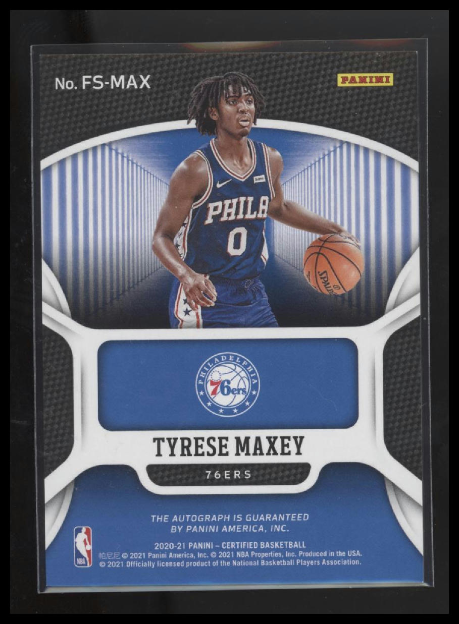2020-21 Panini Certified #FS-MAX Tyrese Maxey Fresh Faces Signatures