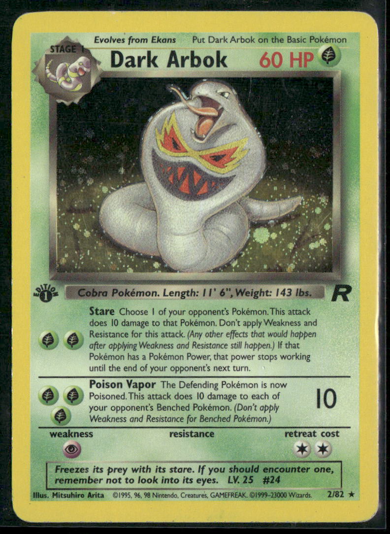 Pokemon Team Rocket #02/82 Dark Arbok 1st Edition