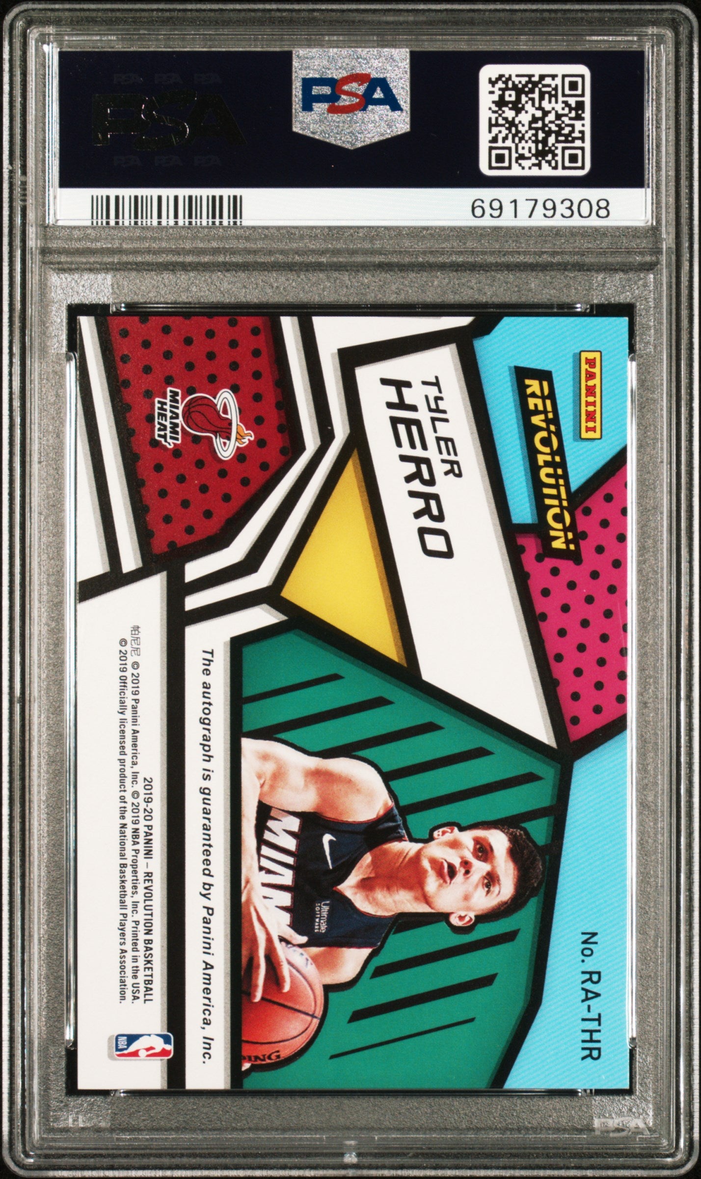 2019 Panini Revolution Rookie Auto #THR Tyler Herro Rookie Autographs PSA 9