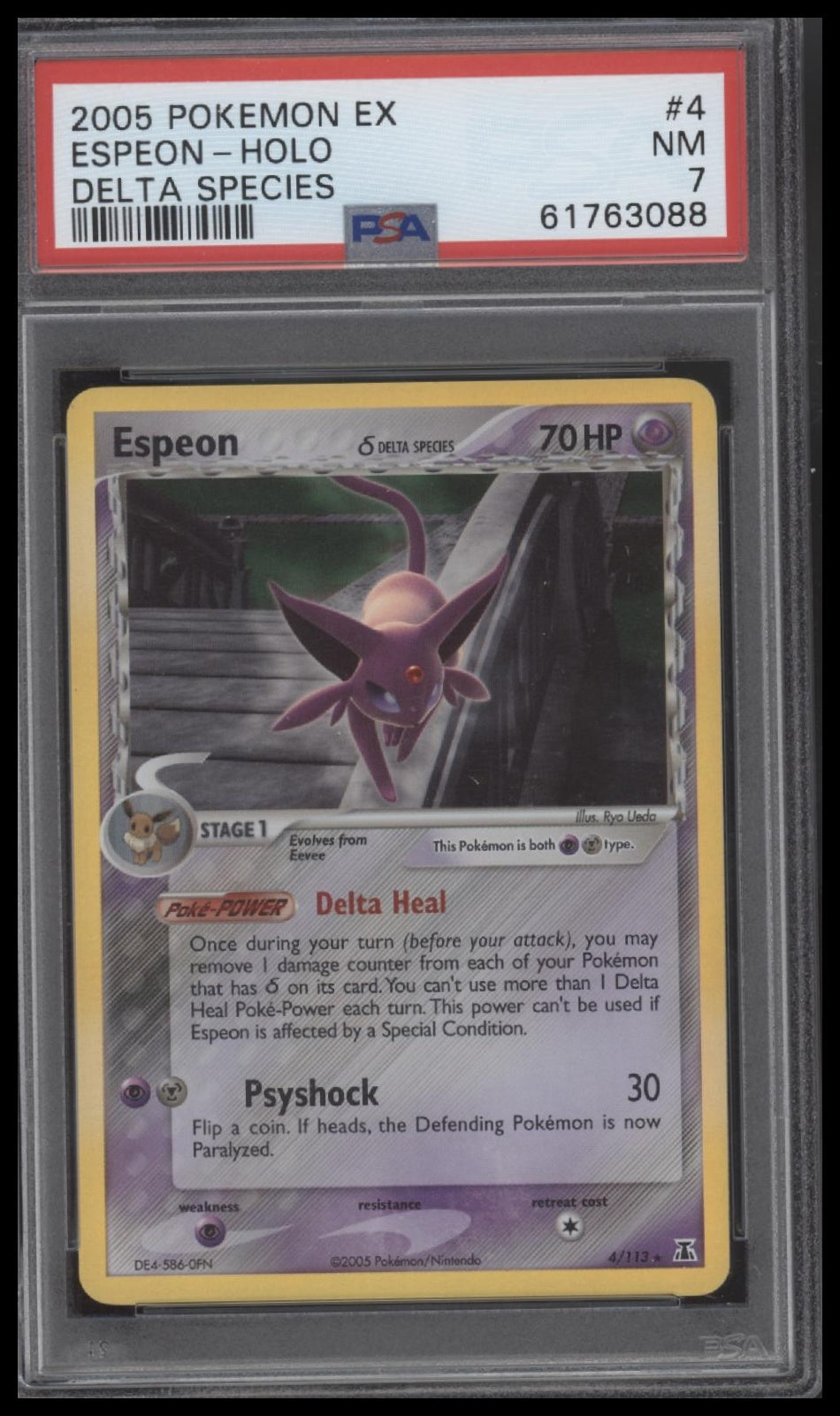 Espeon-Holo 2005 Pokemon Ex Delta Species #4 Delta Species PSA 7