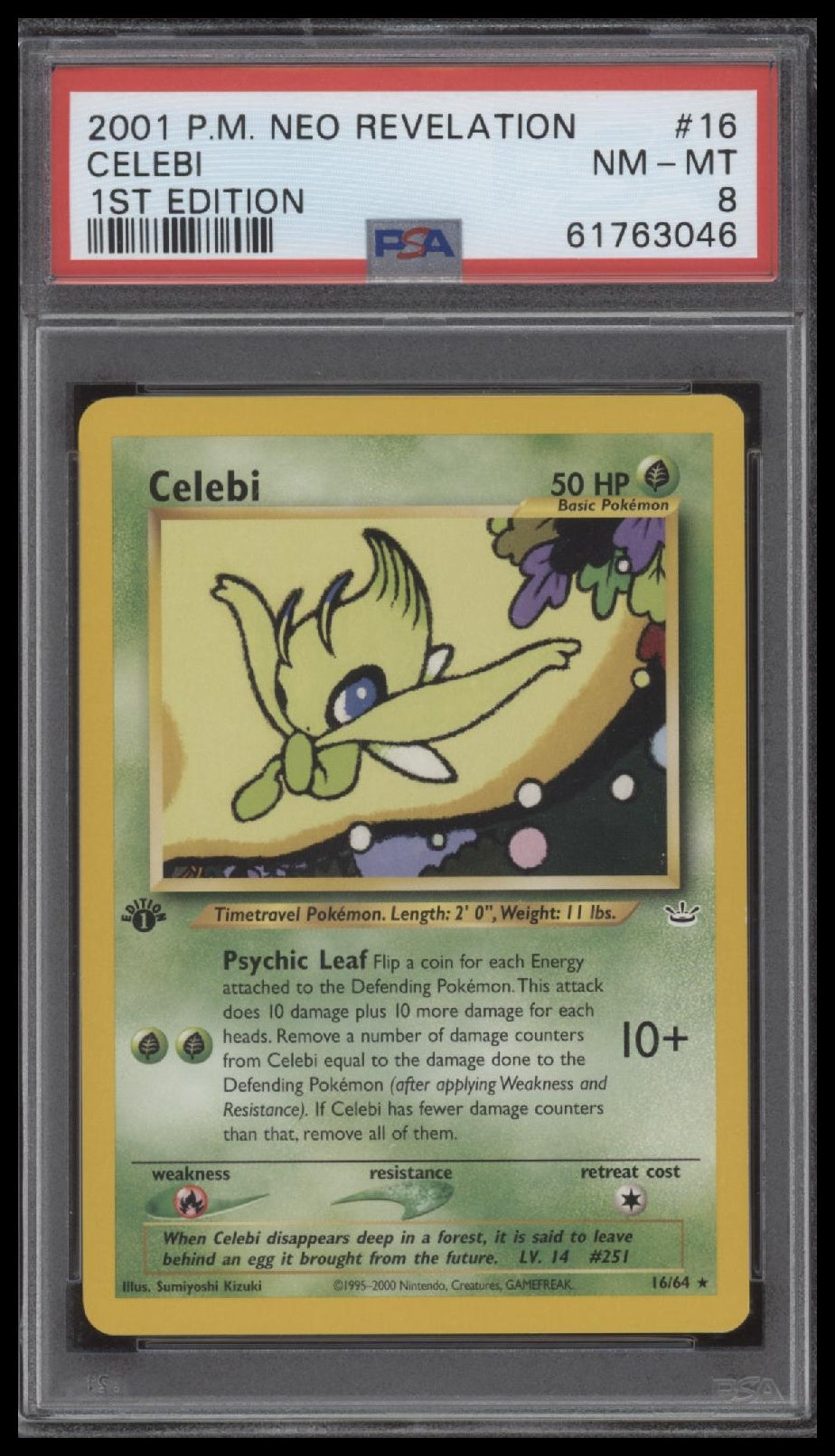 Celebi 2001 Pokemon Neo Revelation 1st Edition #16 1st Edition PSA 8
