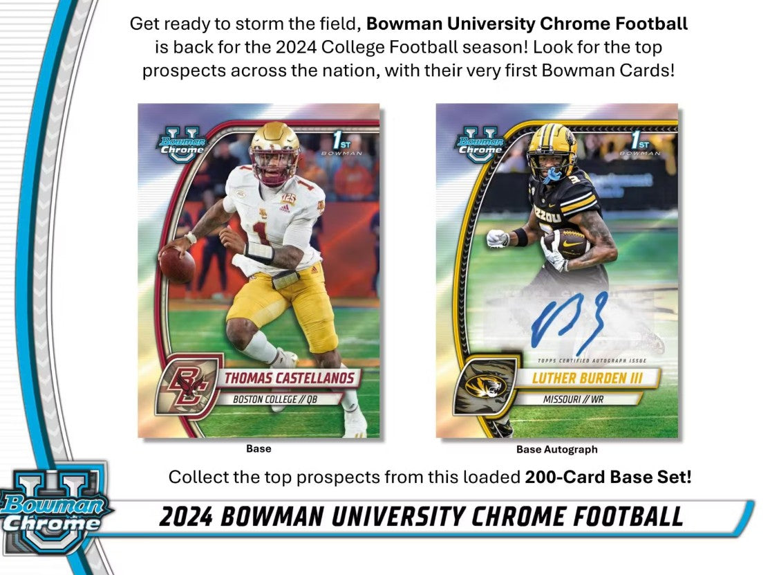 Caja de fútbol para aficionados de la Universidad Bowman 2024 cromada