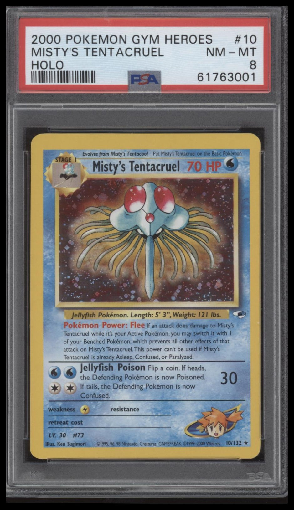 Misty'S Tentacruel 2000 Pokemon Gym Heroes #10 Holo PSA 8