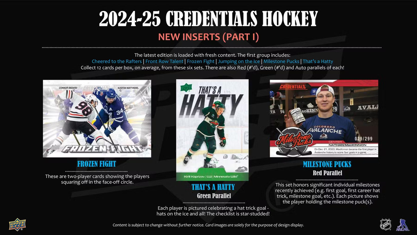 2024/25 Upper Deck Credentials Hockey Hobby Box