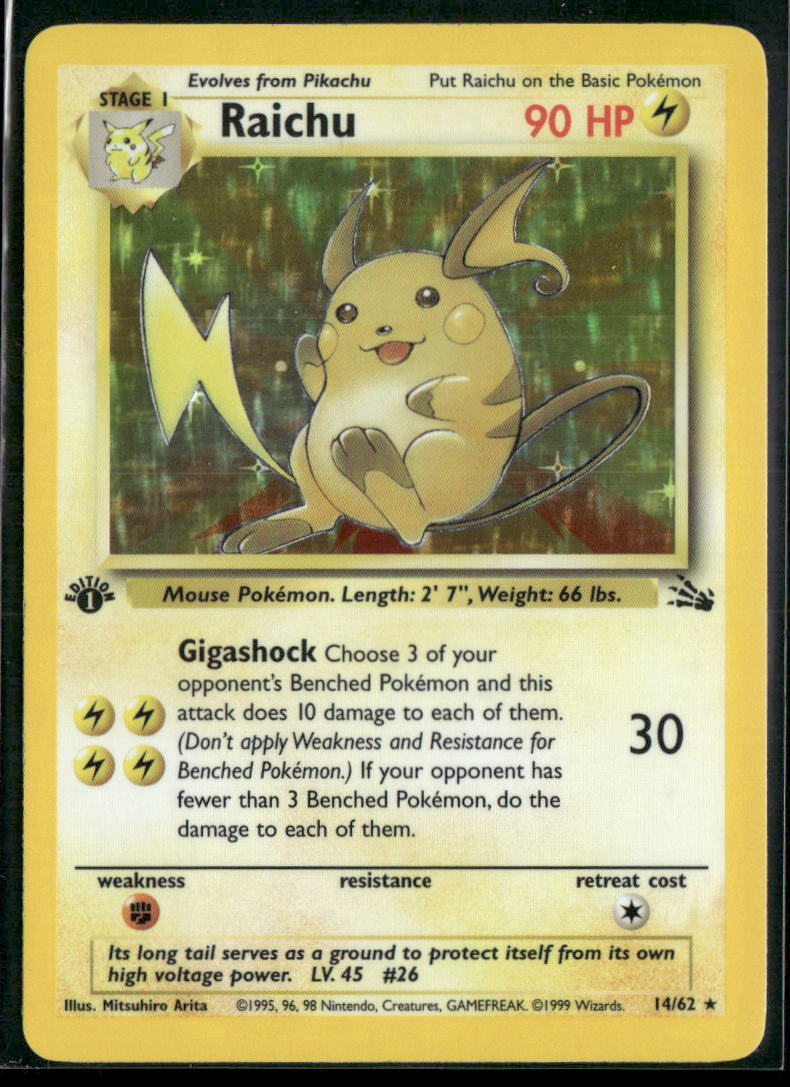 Raichu (14) Fossil #14/62 - 1st Edition