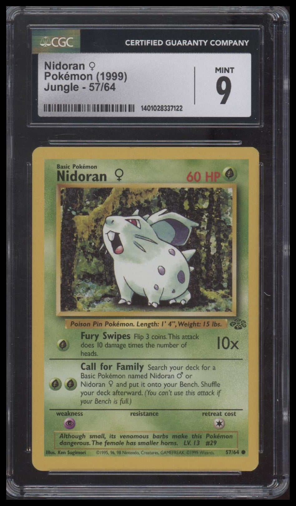 Nidoran F Jungle #57/64 - CGC 9