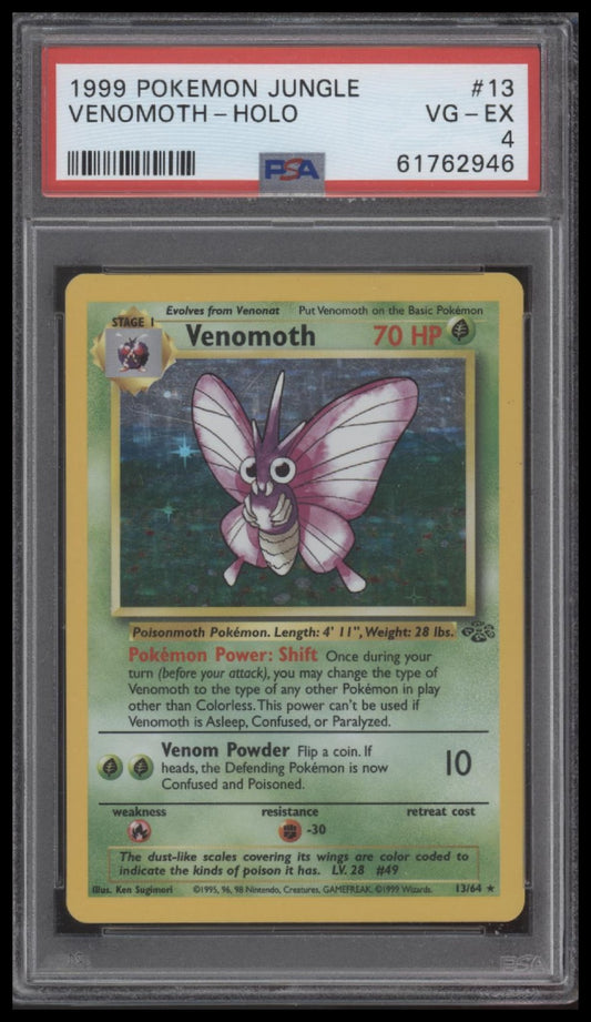 Venomoth-Holo 1999 Pokemon Jungle #13 PSA 4