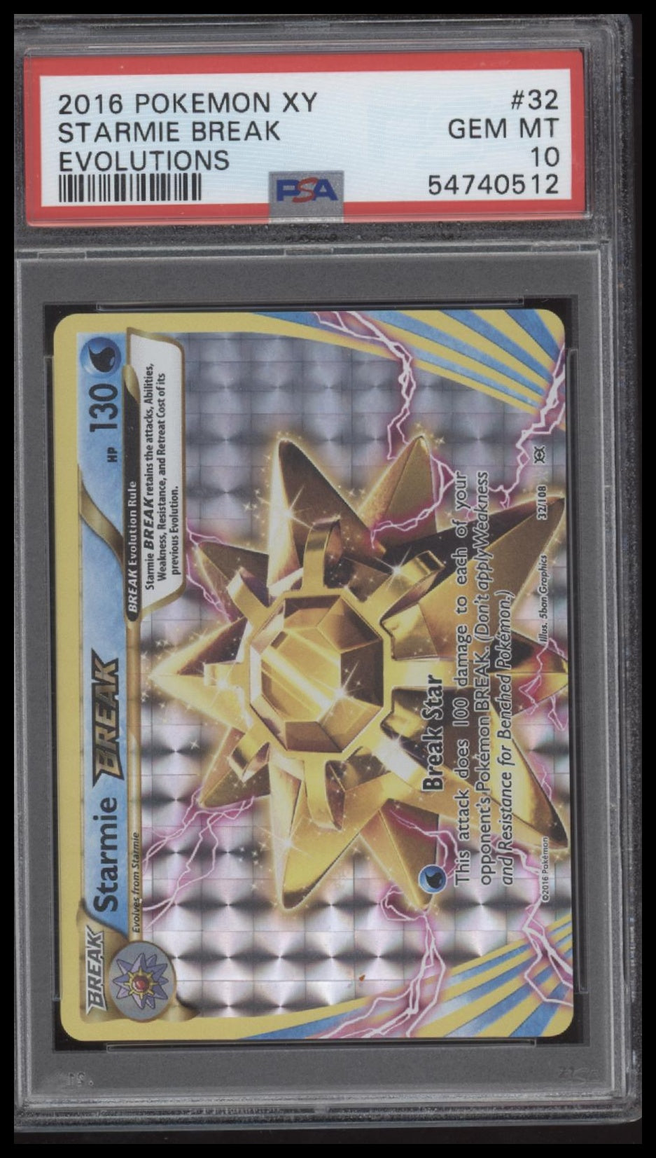 Starmie Break 2016 Pokemon Xy Evolutions #32 Evolutions PSA 10