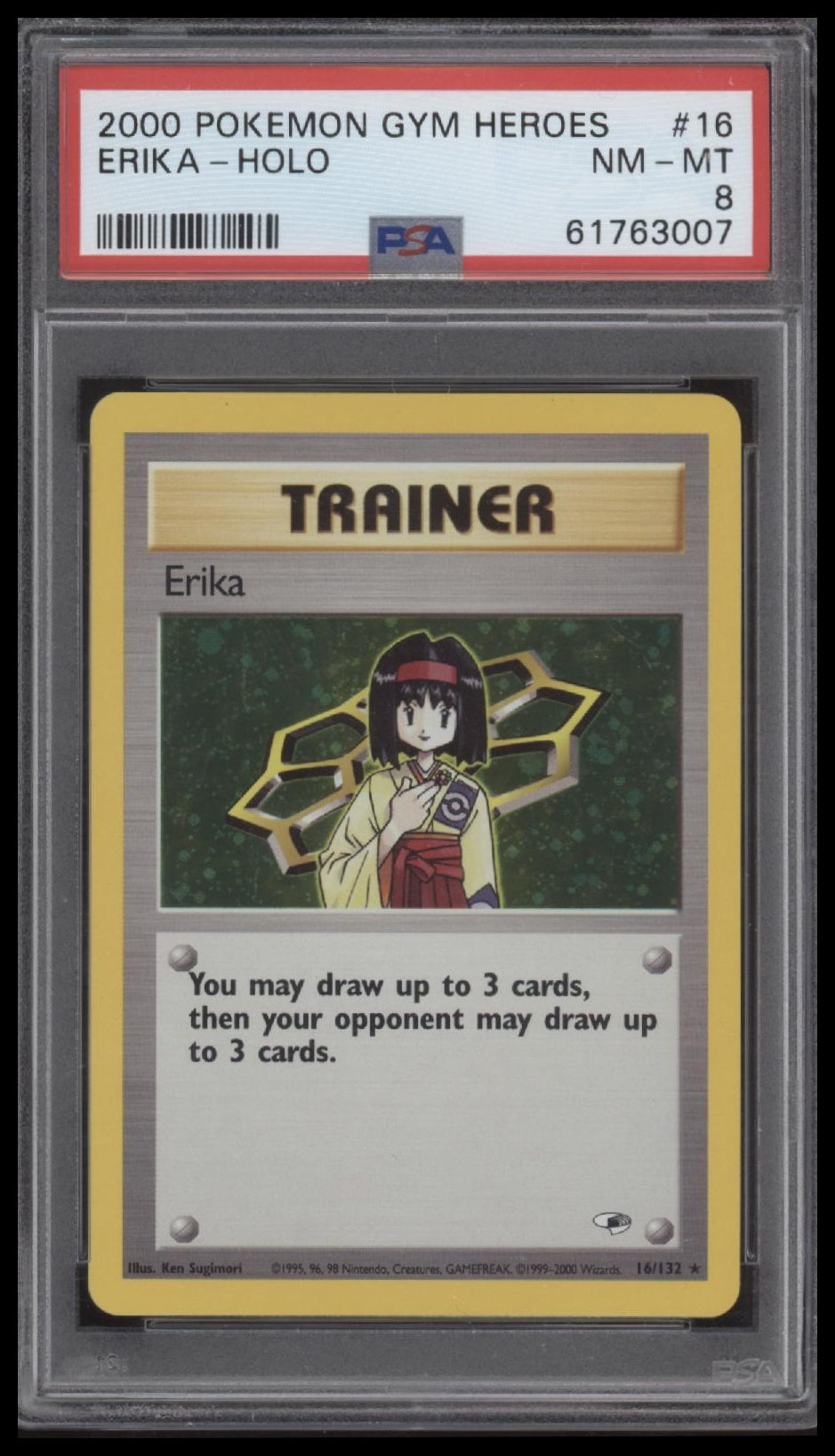 Erika-Holo 2000 Pokemon Gym Heroes #16 PSA 8