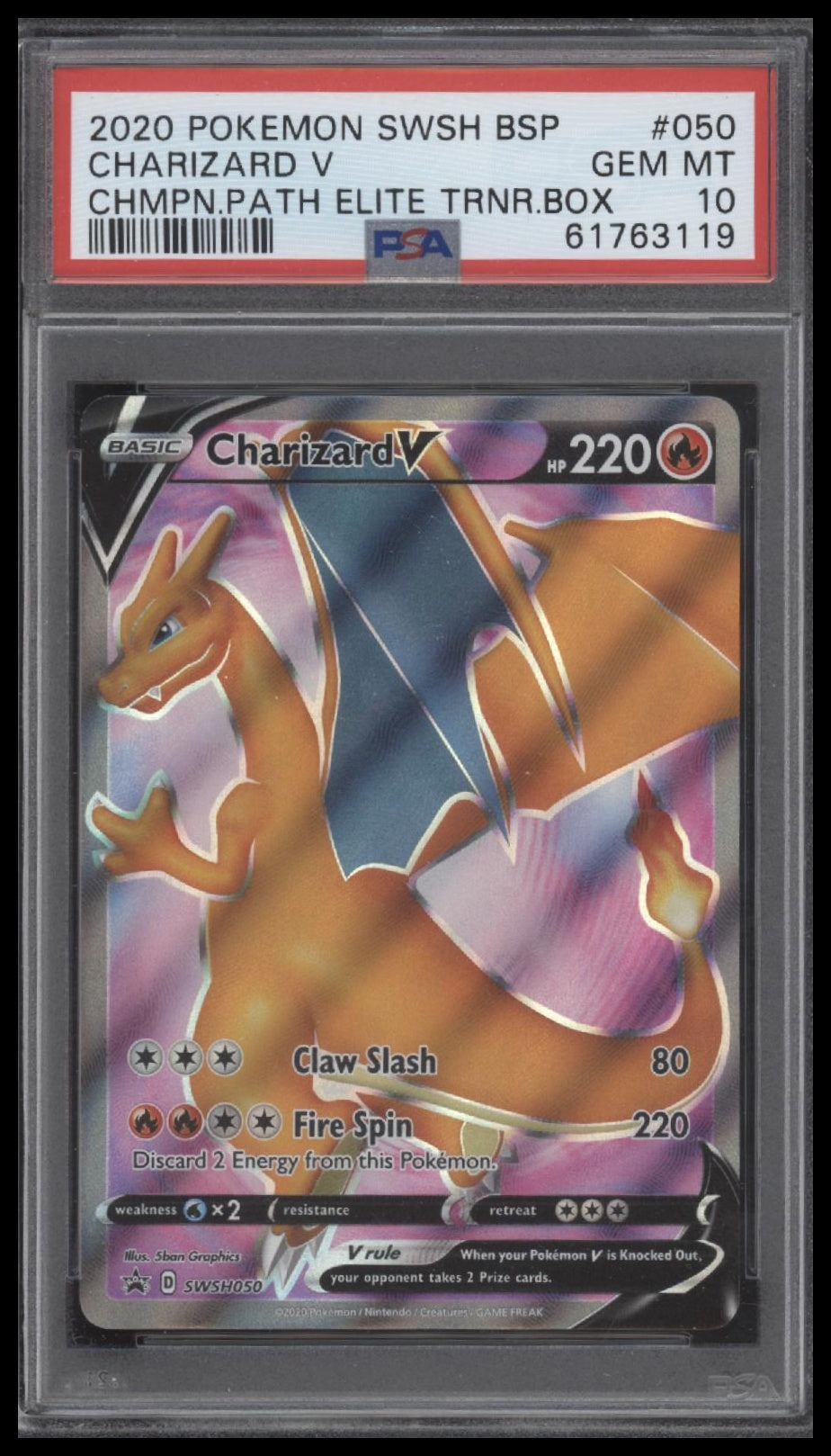 Charizard V 2020 Pokemon Swsh Black Star Promo #050 PSA 10
