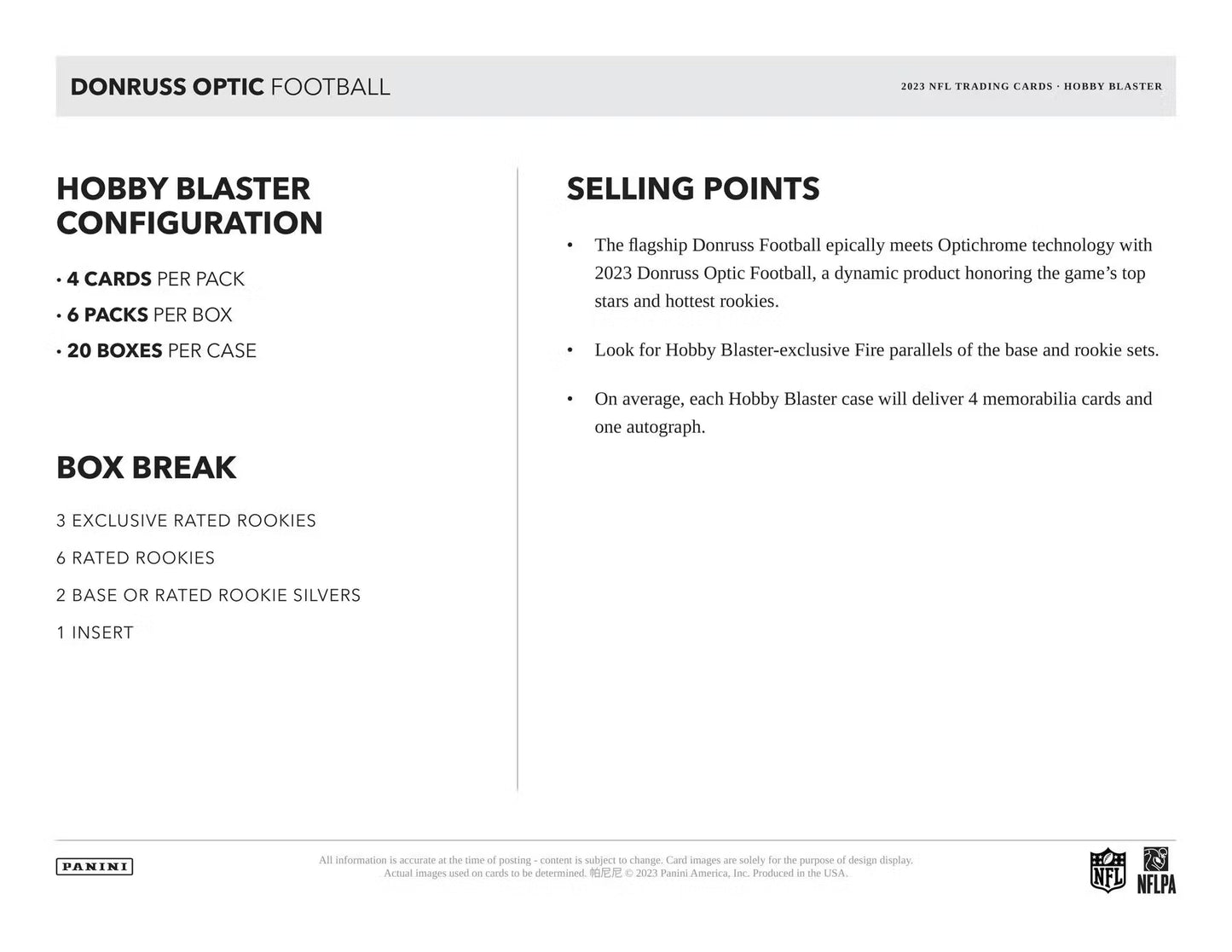2023 Panini Donruss Optic Football 6-Pack Blaster Box