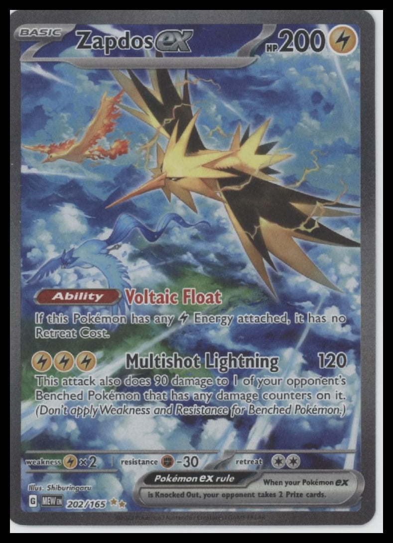Zapdos ex SV: Scarlet & Violet 151 #202/165 - Front
