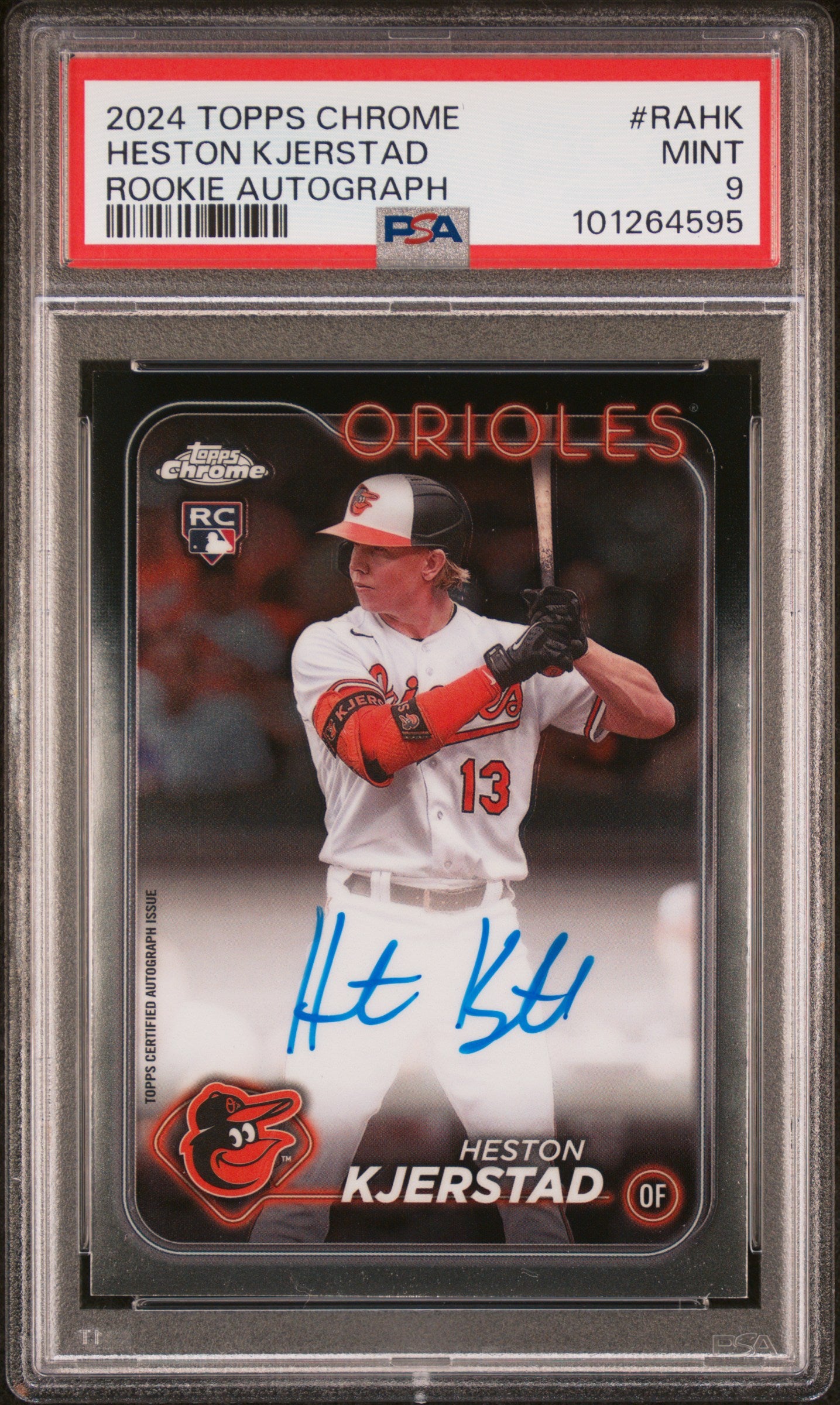 Heston Kjerstad 2024 Topps Chrome Rookie Autographs #RAHK PSA 9 - Front