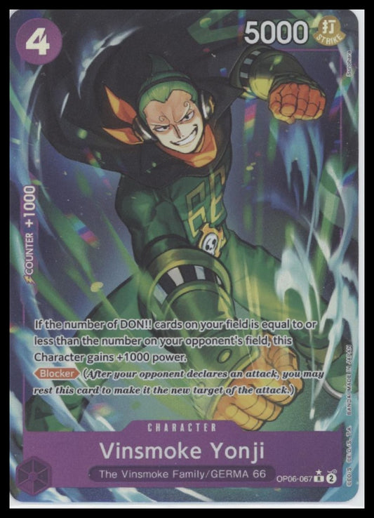 Vinsmoke Yonji (OP06-067) (Full Art) Premium Booster -The Best- #OP06-067 - Front