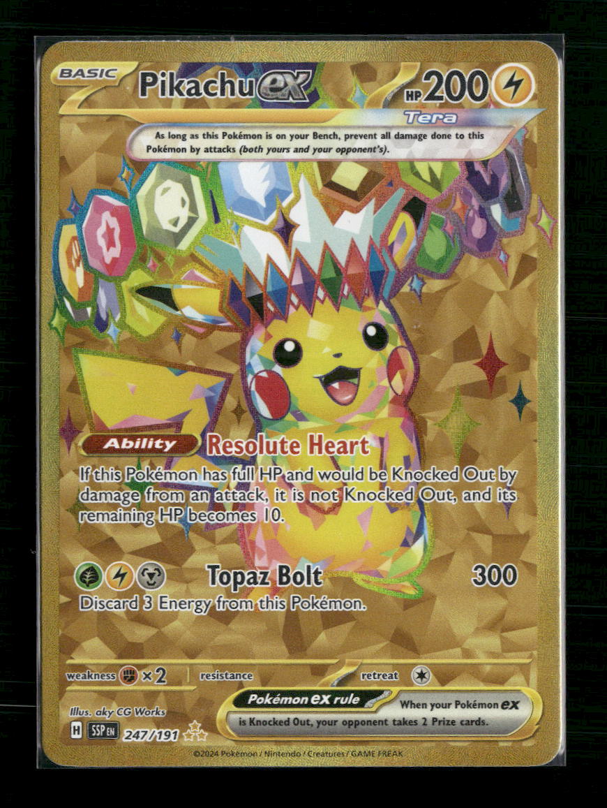 Pikachu ex SV08: Surging Sparks #247/191 - Front