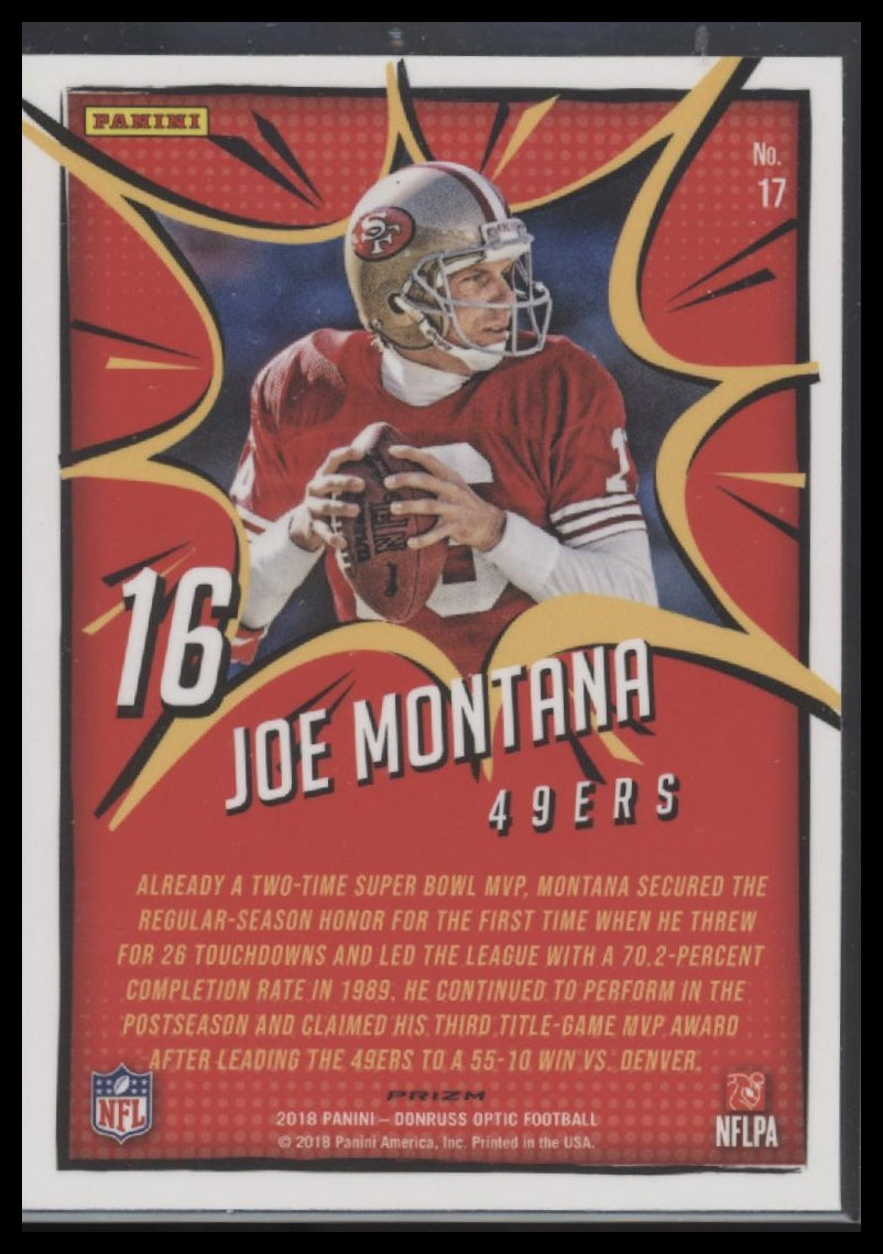 Joe Montana 2018 Donruss Optic #17 MVP - Back