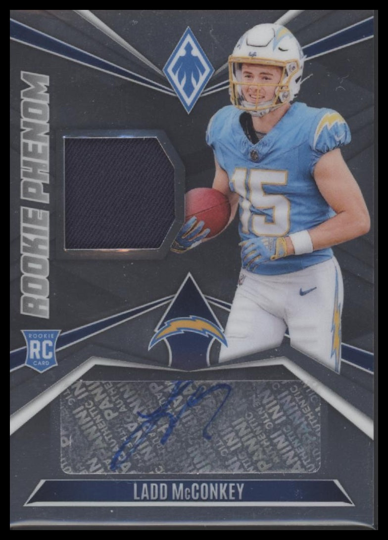Ladd McConkey 2024 Panini Phoenix Rookie Phenoms Jersey Autographs #/99 - Front