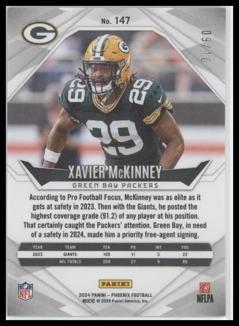 Xavier McKinney 2024 Panini Phoenix #147 Gold Pandora #/10 - Back
