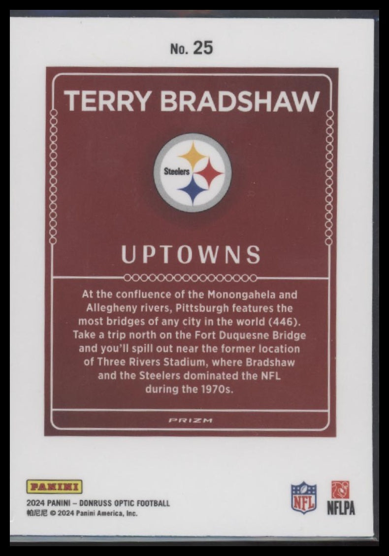 Terry Bradshaw 2024 Donruss Optic #25 Uptowns - Back
