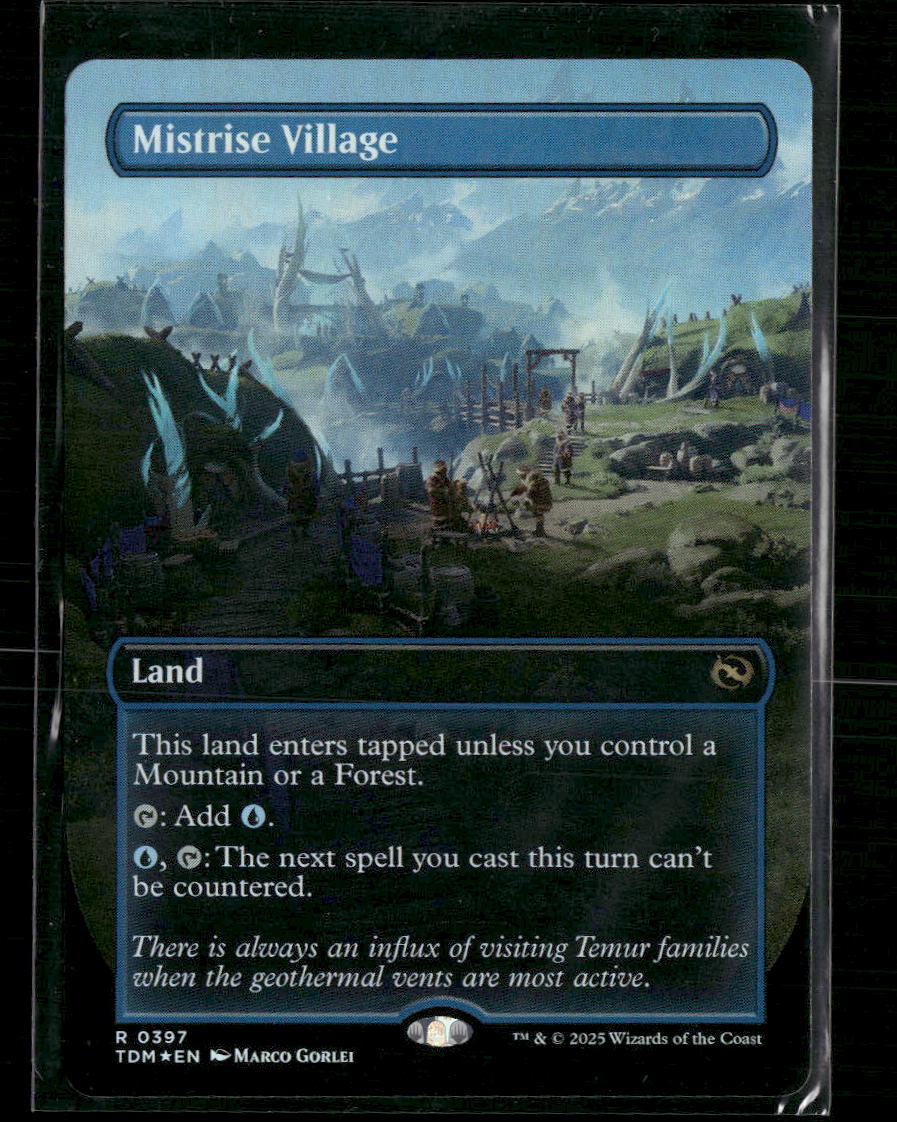 Mistrise Village (Borderless) Tarkir: Dragonstorm #397 Foil - Front