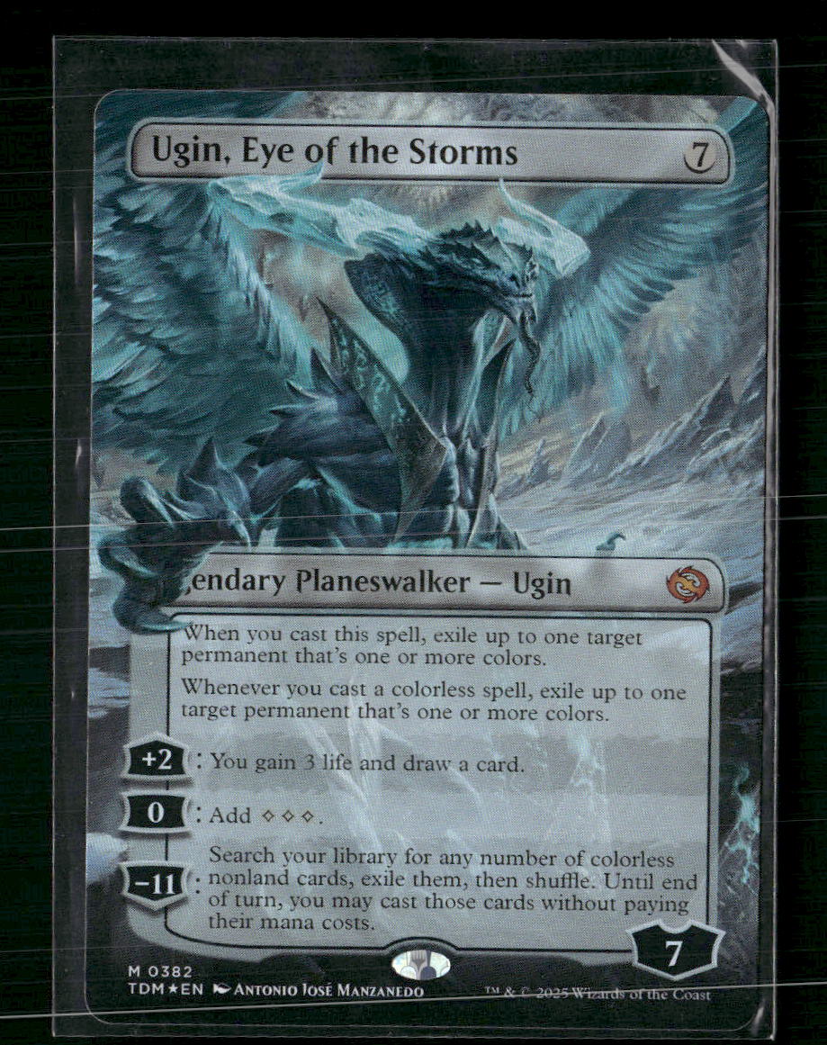 Ugin, Eye of the Storms (Borderless) Tarkir: Dragonstorm #382 Foil - Back