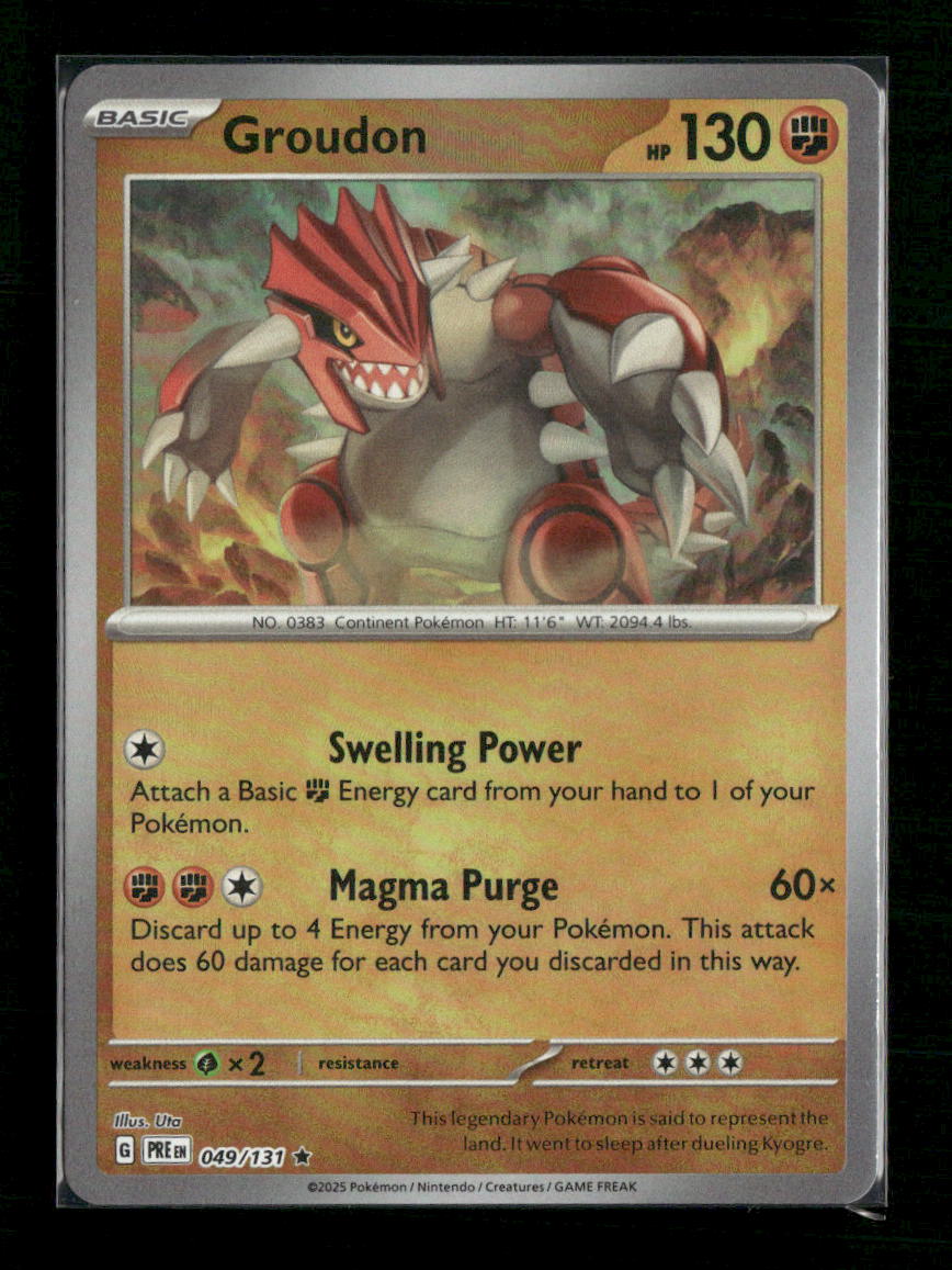 Groudon (Master Ball Pattern) SV: Prismatic Evolutions #049/131 - Front