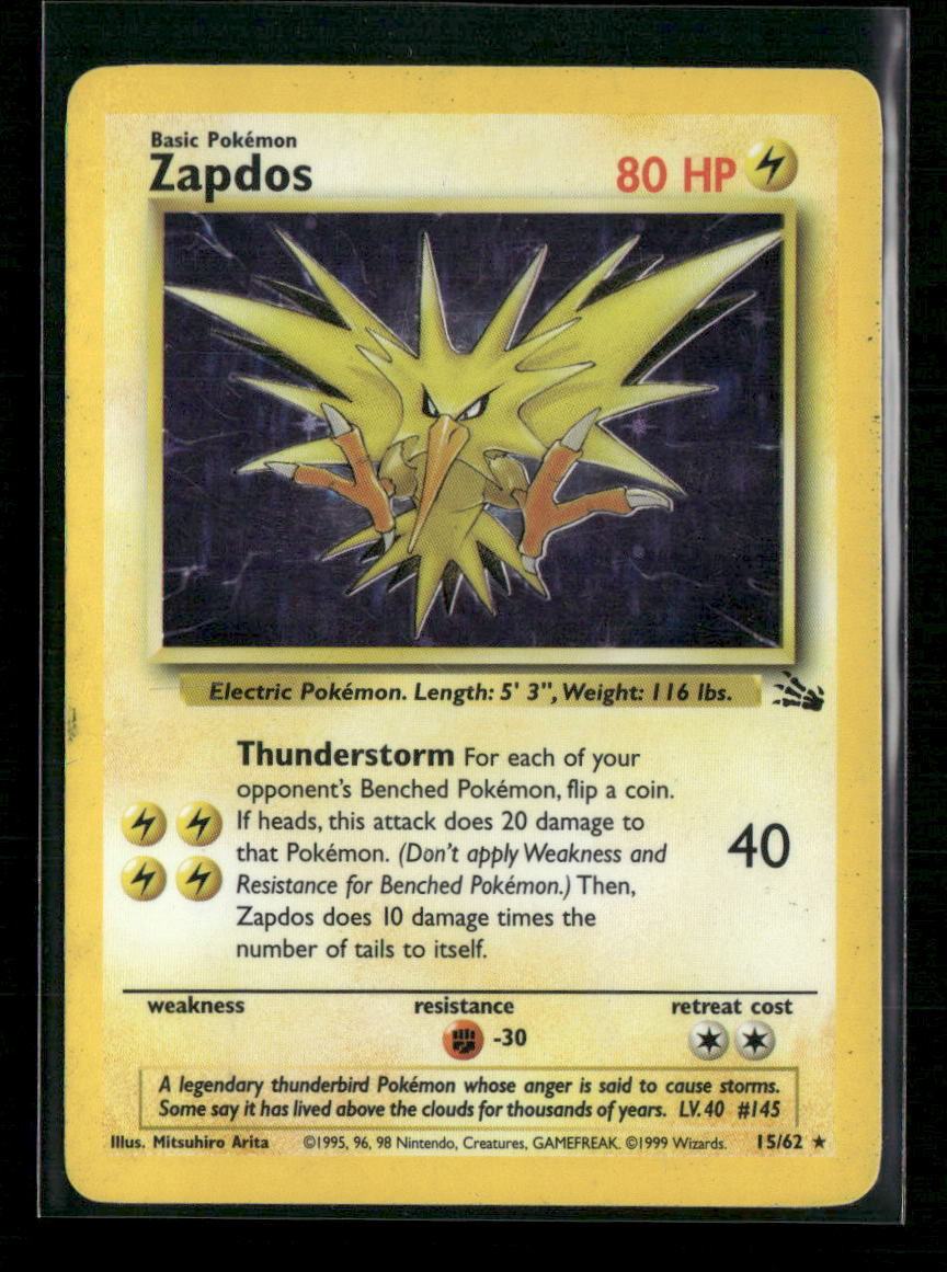 Zapdos (15) Fossil #15/62 - Front