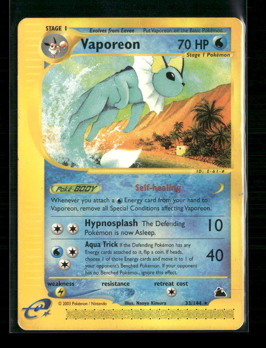 Vaporeon Skyridge #033/144 Reverse Holo - Front