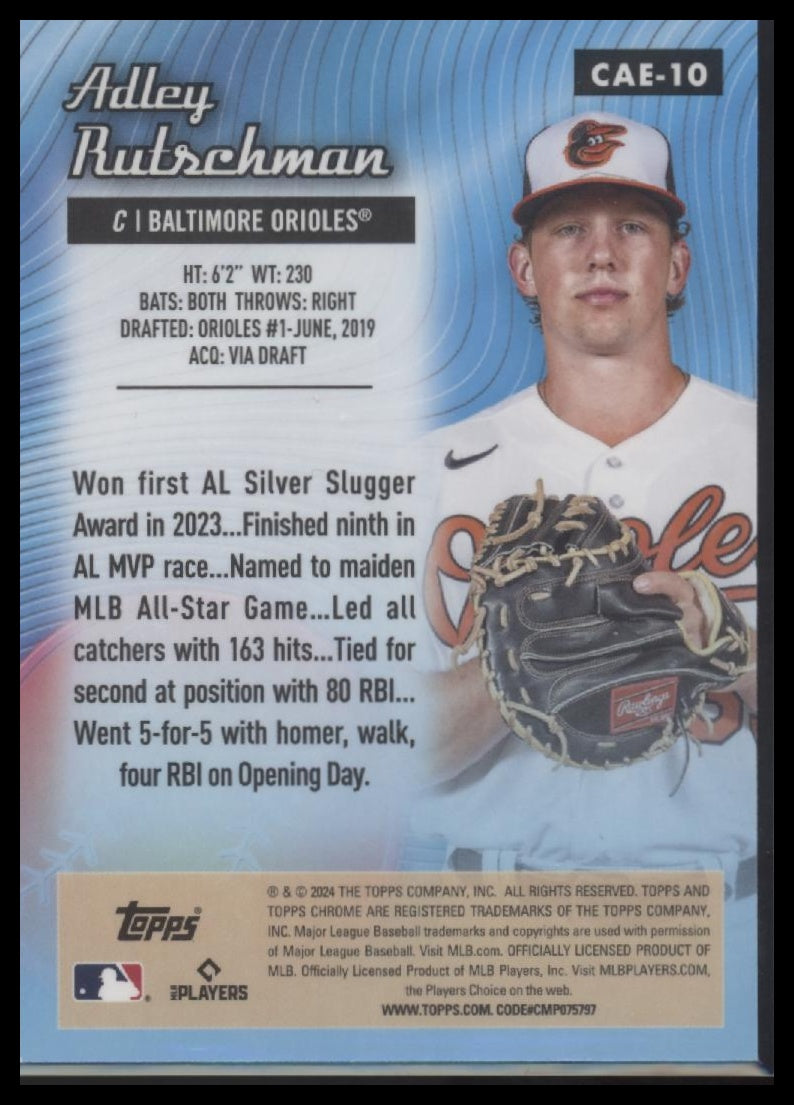 Adley Rutschman 2024 Topps Chrome Logofractor Edition Gold MLB Refractors #/50 - Back