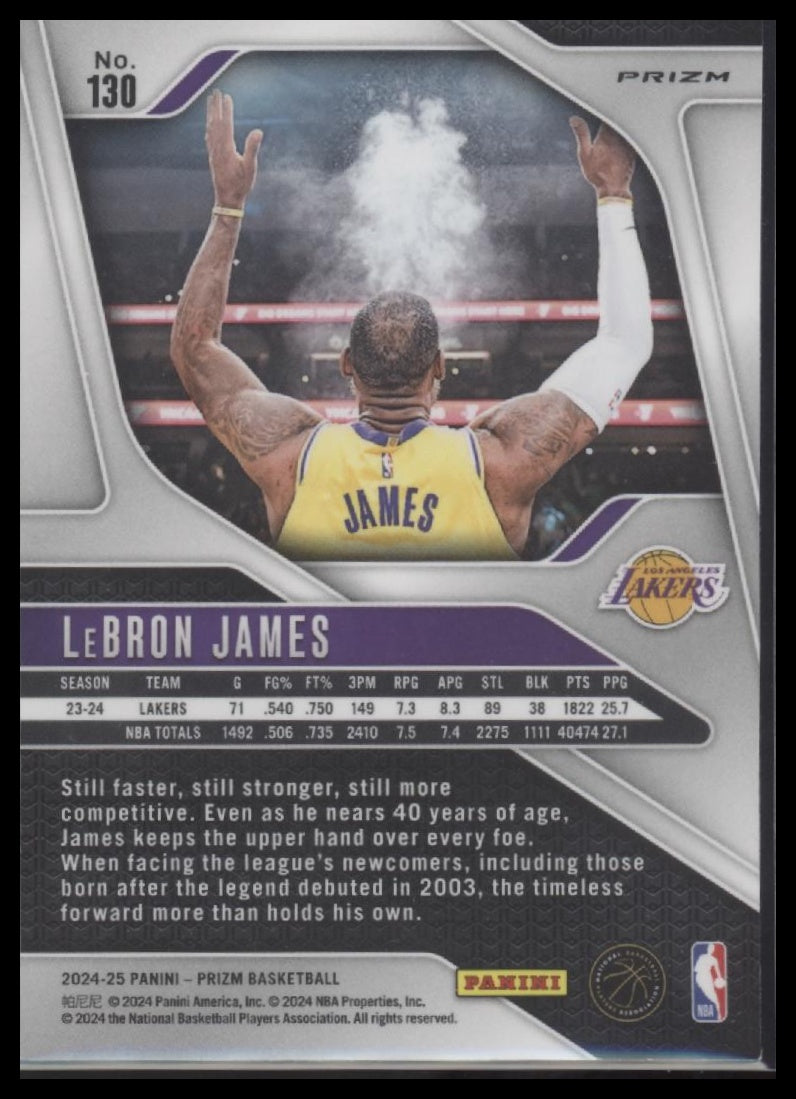 LeBron James 2024-25 Panini Prizm #130 - Back