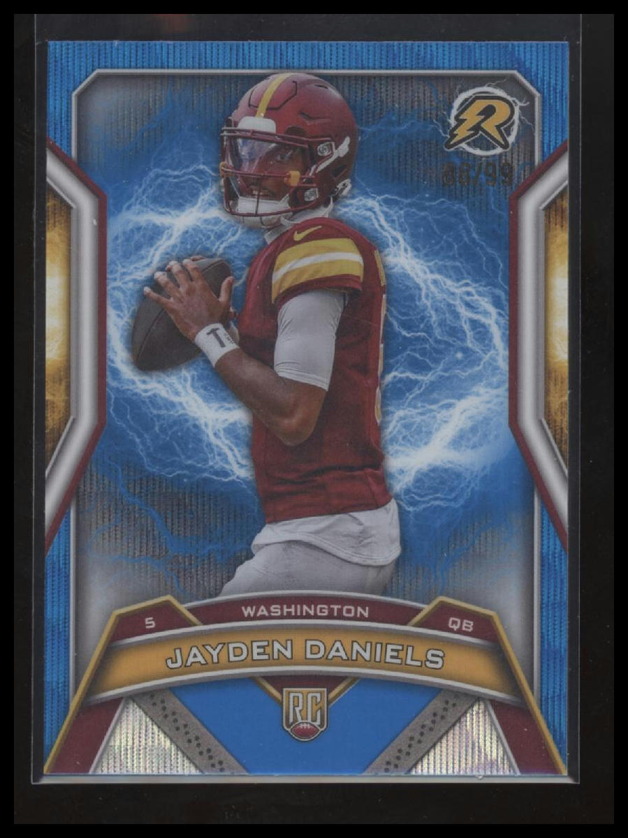 Jayden Daniels 2024 Topps Resurgence #196 Blue Surge #/99 - Front