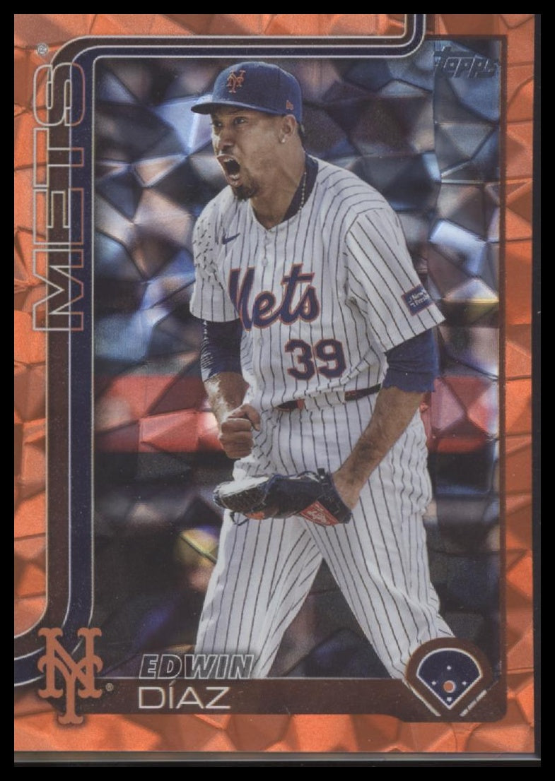 Edwin Díaz 2025 Topps #286 Orange Holo Foil #/25 - Front