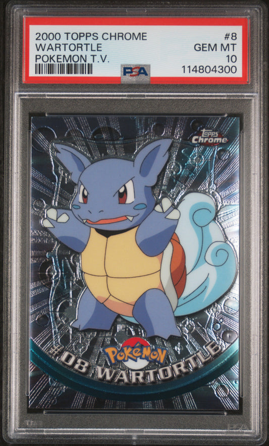 Wartortle 2000 Topps Chrome Pokemon T.V. #8 Pokemon T.V. PSA 10 - Front