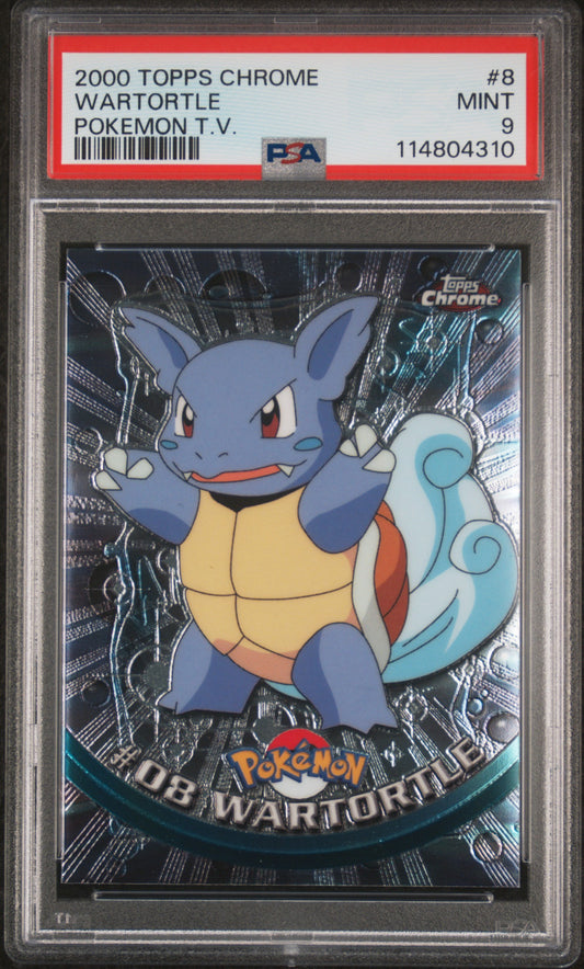 Wartortle 2000 Topps Chrome Pokemon T.V. #8 Pokemon T.V. PSA 9 - Front