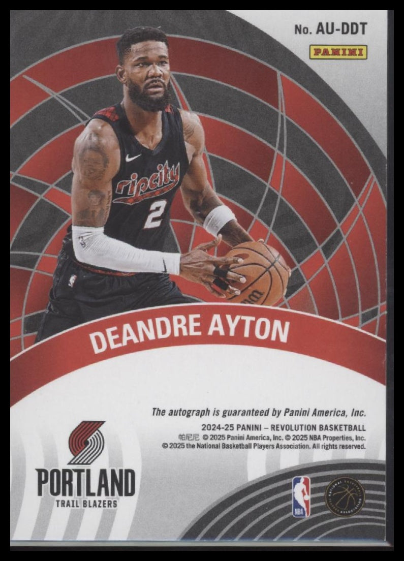 Deandre Ayton 2024-25 Panini Revolution #AU-DDT Autographs - Back