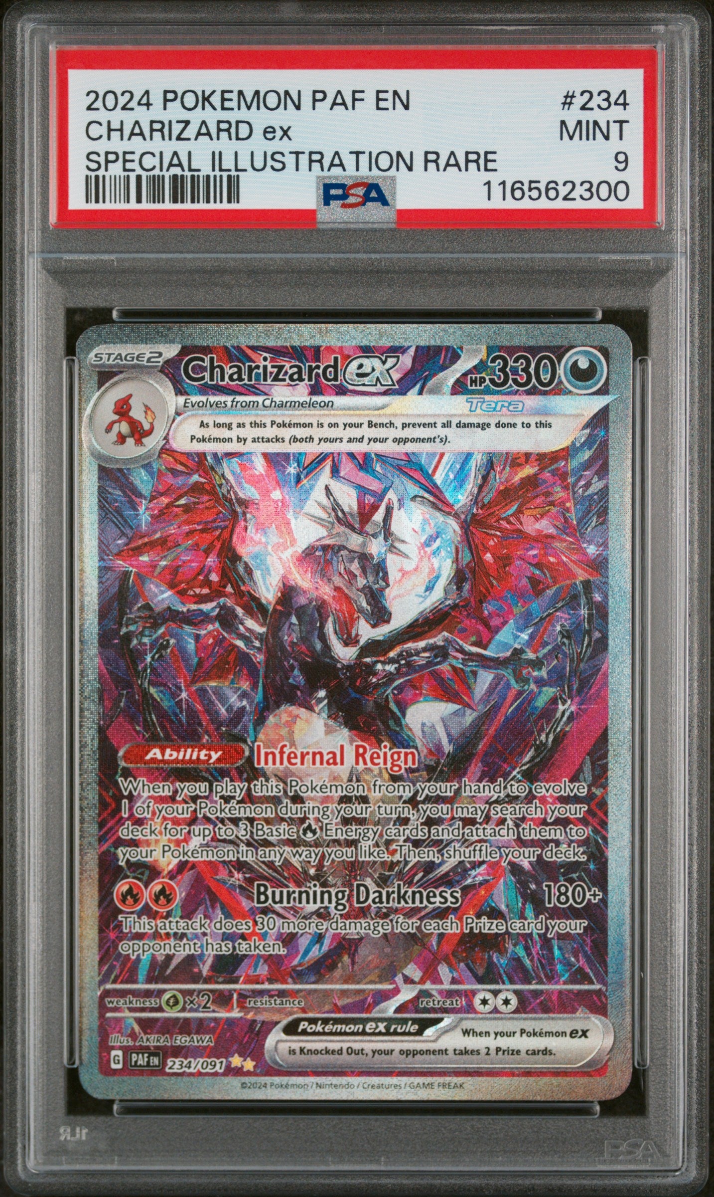 Charizard Ex 2024 Pokemon #234 Special Illustration Rare PSA 9 - Front
