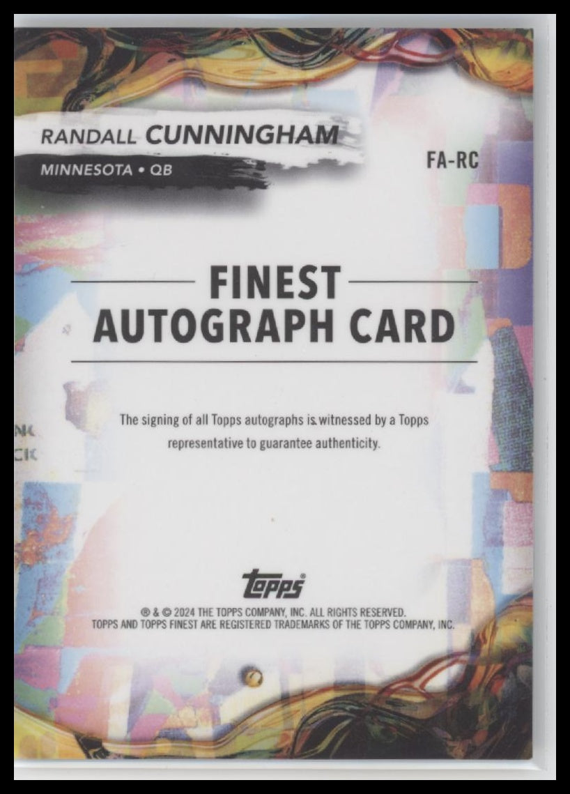 Randall Cunningham 2024 Topps Finest Auto /25 - Back